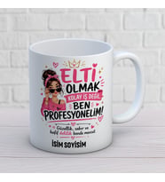 Kişiye Özel Elti Tasarımlı Profesyonelim Yazılı İsimli Seramik Kupa Bardak