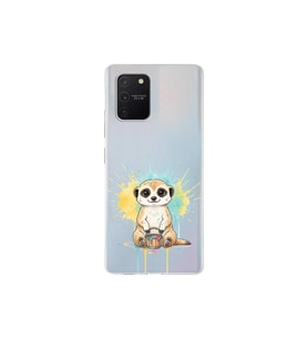 Samsung Galaxy A91 ile Uyumlu Splash Mirket Tasarımlı Şeffaf Silikon Kılıf