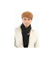 Kışlık 8 Parca Kaşmir Düz Renk Peaky Blinders Model Erkek Kasket London Şapka Taba