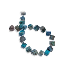 Krizokol Doğal Taş Yandan Delikli Küp Kesim 14x4mm Dizi