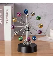 Renkli Newton 3d Denge Topu Masa Üstü Dekoratif Ojle Devamlı Dönen (Karışık)