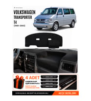 e-biz VOLKSWAGEN TRANSPORTER T4 (1990-2003) Uyumlu Torpido Örtüsü, Torpido Kılıfı - Siyah - VW026