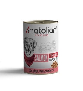 Anatolian Premium Adult Salmon Somonlu Parça Etli Yetişkin Köpek Konservesi 400 gr (Kahverengi)