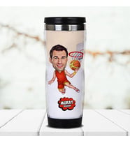 Kişiye Özel Basketbolcuya Hediye Karikatürlü Termos Bardak