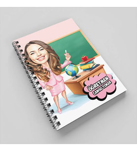 Ders Anlatan Öğretmen Karikatürlü Defter