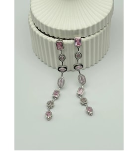 Çelik Silver Renkli Taşlı Küpe 25-clk63