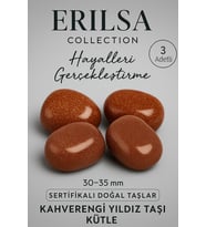 Sertifikalı Doğal Kahverengi Yıldız Taşı Kütle (3 Adet) 30-35 mm – Parıltılı Doğal Taş (Çok Renkli)
