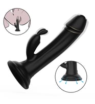 King Caesar Şarjlı Vantuzlu G Nokta ve Klitoris Uyarıcı 2 in 1 Yapay Penis Rabbit Vibratör
