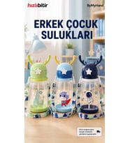 ByMyHand Erkek Çocuk Karışık FigürlüTaşıma Kulplu Kilit Kapaklı Pipetli Suluk Okul Matarası 600 Ml 1