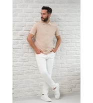 San&Fa Slimfit Fermuar Kapamalı Rayon Kumaş Likralı Polo Yaka T-shirt