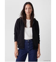 LCW EVERYDAY Siyah Kapüşonlu Kadın Fermuarlı Sweatshirt