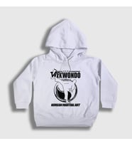 Presmono Unisex Çocuk Beyaz Kick Taekwondo Ufc Mma Tekvando Kapüşonlu Sweatshirt 497958tt (Beyaz)