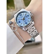 Casio CSISTE176 Kadranı Mavi Kordonu Metalik Renk 2 Yıl Garantili Kadın Kol Saati