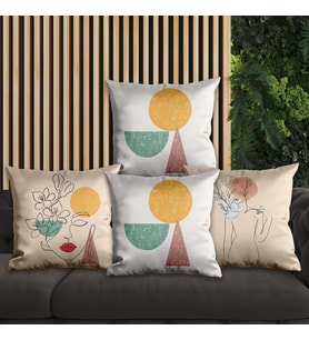 eJOYA Modern Tasarımlı 4'lü Yastık İçi Ve Kırlent Kılıfı 45cm 113640