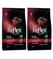 Reflex Plus Orta Büyük Irk Kuzulu Pirinçli Yavru Köpek Maması 3 Kg 2 Adet