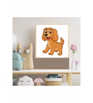 Sevimli Köpek Çocuk Odası Ahşap Çerçeve Tablo 2