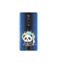 Xiaomi Mi 9T ile Uyumlu Splash Panda Tasarımlı Şeffaf Silikon Kılıf