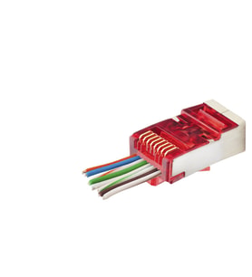 Cat6E Ez Rj45 Metal Konnektör 100 Adet Plastik Kutu - Kırmızı ND2419
