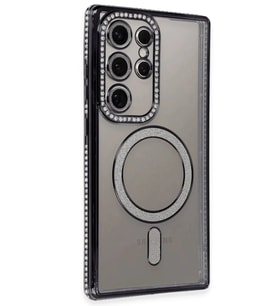 Northcity Samsung Galaxy S24 Ultra Uyumlu Kılıf Joke Simli Magneticsafe Kılıf - Siyah