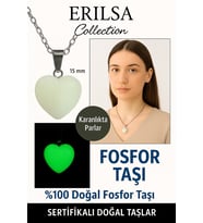 Sertifikalı Kalp Model Mini Fosfor Taşı Kolye – Işıltı, Canlılık ve Yüksek Enerji Taşı (Çok Renkli)