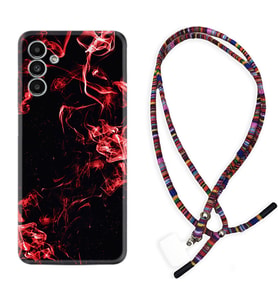 Samsung A23 A31 A32 A50 A51 A52 A53 A70 Kılıf Boyun Asklı Rasta Silikon Red Smoke 1745