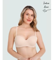 NBB Toparlayıcı Balenli Desteksiz Straplez Sütyen – Askılı & Askısız Kullanım, Siyah Ekru Ten Renk