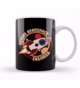 Cute Future Aerospace Engineer Spaceship Launch Kupa Bardak Porselen
