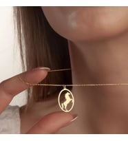 Kişiye Özel At Tasarım Kolye 925K Gümüş (Gold)