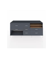 Kronos Konsol 2 Raflı 7 Çekmeceli  220x59x99 Antrasit-Çam/Antrasit
