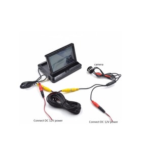 Katlanır 4,3" Lcd Ekran ve Geri Vites Park Kamerası (Siyah)
