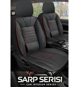Hyundai Getz Aracınıza Uyumlu Siyah Kırmızı Sarp Serisi Bel Destekli Kılıf (Karışık)