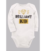 Organik Baskılı Pamuklu Unisex Bebek Body UZUNE272