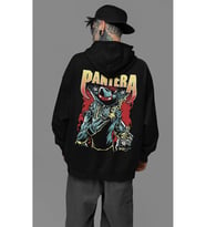 Pantera Baskılı Unisex Oversize Rock Metal Grubu Hoodie