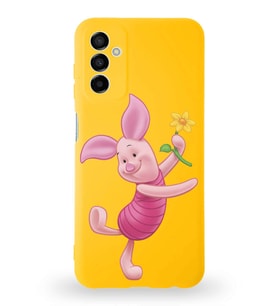 Samsung Galaxy M23 Uyumlu Lansman Kılıf Altı Kapalı İçi Kadife  Piglet Tasarımlı  Kapak (Şeffaf)