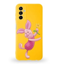 Samsung Galaxy M23 Uyumlu Lansman Kılıf Altı Kapalı İçi Kadife  Piglet Tasarımlı  Kapak (Şeffaf)