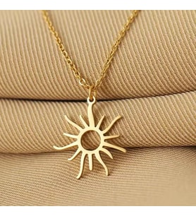 Kişiye Özel Güneş Model Kolye 925K Gümüş (Gold)