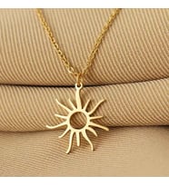 Kişiye Özel Güneş Model Kolye 925K Gümüş (Gold)