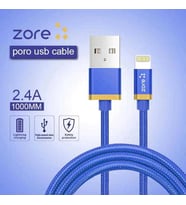 Zore Poro Lightning Usb Kablo 1M (Kırmızı - Altın Rengi)
