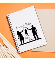 Canım Ailem Tasarımlı Defter Kişiye Özel