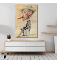 Tekli Dikey Kanvas Tablo Ünlü Eserler Claude Monet Büyük Prolu Adam