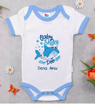 BK Kids Kişiye Özel Mavi Bebek Body Zıbın - Model 15
