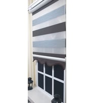 Pliseli Zebra Stor Perde Kahve Gri Etek Dilimli ST 015