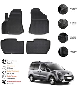 Peugeot Partner-Tepe 2014 3D Havuzlu Paspas OTL