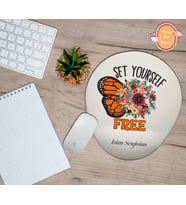 Kişiye Özel Kelebek Temalı Kendini Özgür Bırak Yazılı Mouse Pad Bilek Destekli