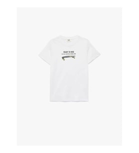 Koton Baskılı Beyaz Erkek Çocuk T-Shirt 6SKB10116TK