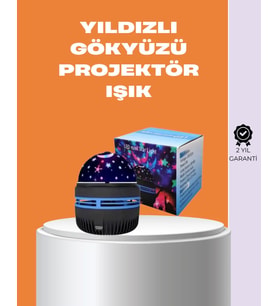 Star Master Galaxy Projektör – 360° Dönebilen Gece Lambası, Dekoratif Ambiyans Işığı
