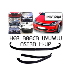Universal Astra H Lip 2 Parça Esnek Plastik Mat Siyah Tampon Altı Ek Lip Bir Çok Araca Uyumlu