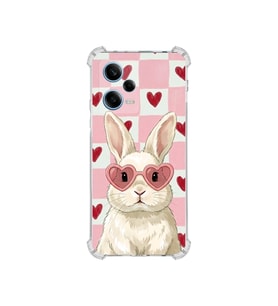 PrintiFy Redmi Note 12 Pro 5g ile Uyumlu Pembe Pötikare Serisi Pembe Zıpzıp Tasarımlı Uv Baskılı Köşe Korumalı Antişok Kılıf