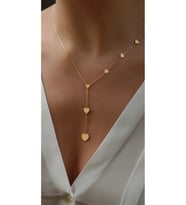 Kalp Kalp Kolye 925 Ayar (Gold)