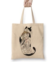 Kedi Geisha Cat Bez Çanta Uzun Saplı
